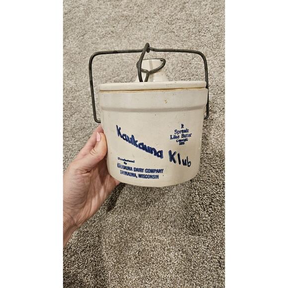 Vintage Kaukauna Klub Wisconsin Cheese/Butter Crock- Great Condition - Picture 1 of 3